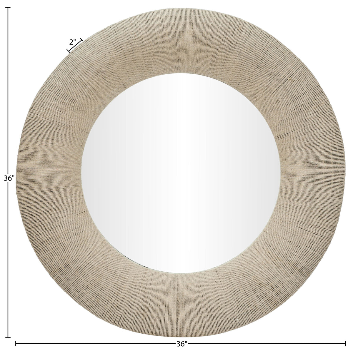 Meadow - Round Jute Rope Framed Mirror