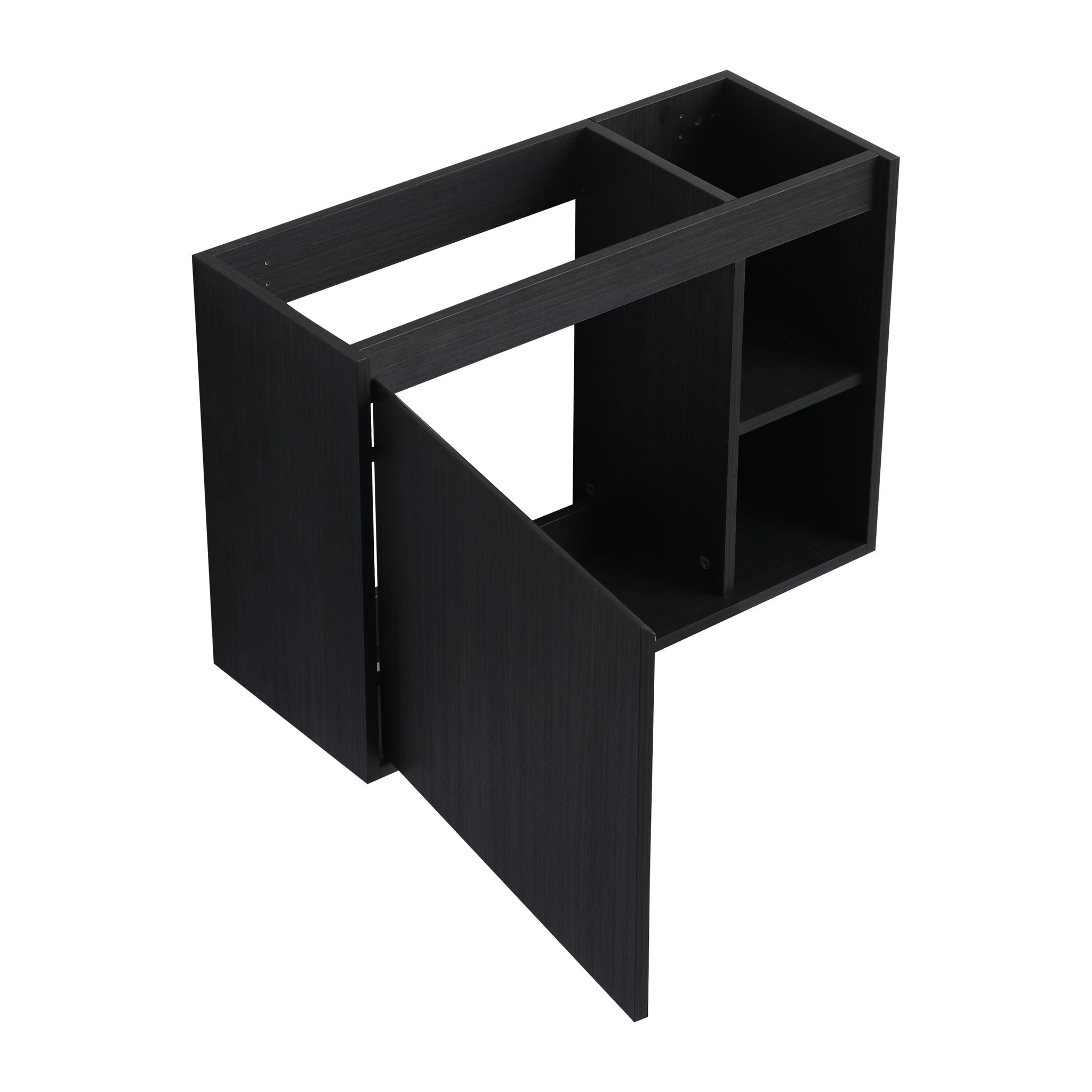 28" Wall Mounted Bathroom Vanity With Sink & Soft Close Door - Black Chestnut