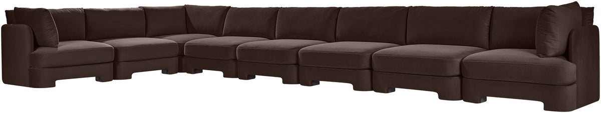Hammond - Velvet Performance Fabric Upholstered 8 Piece L-Shaped Sectional