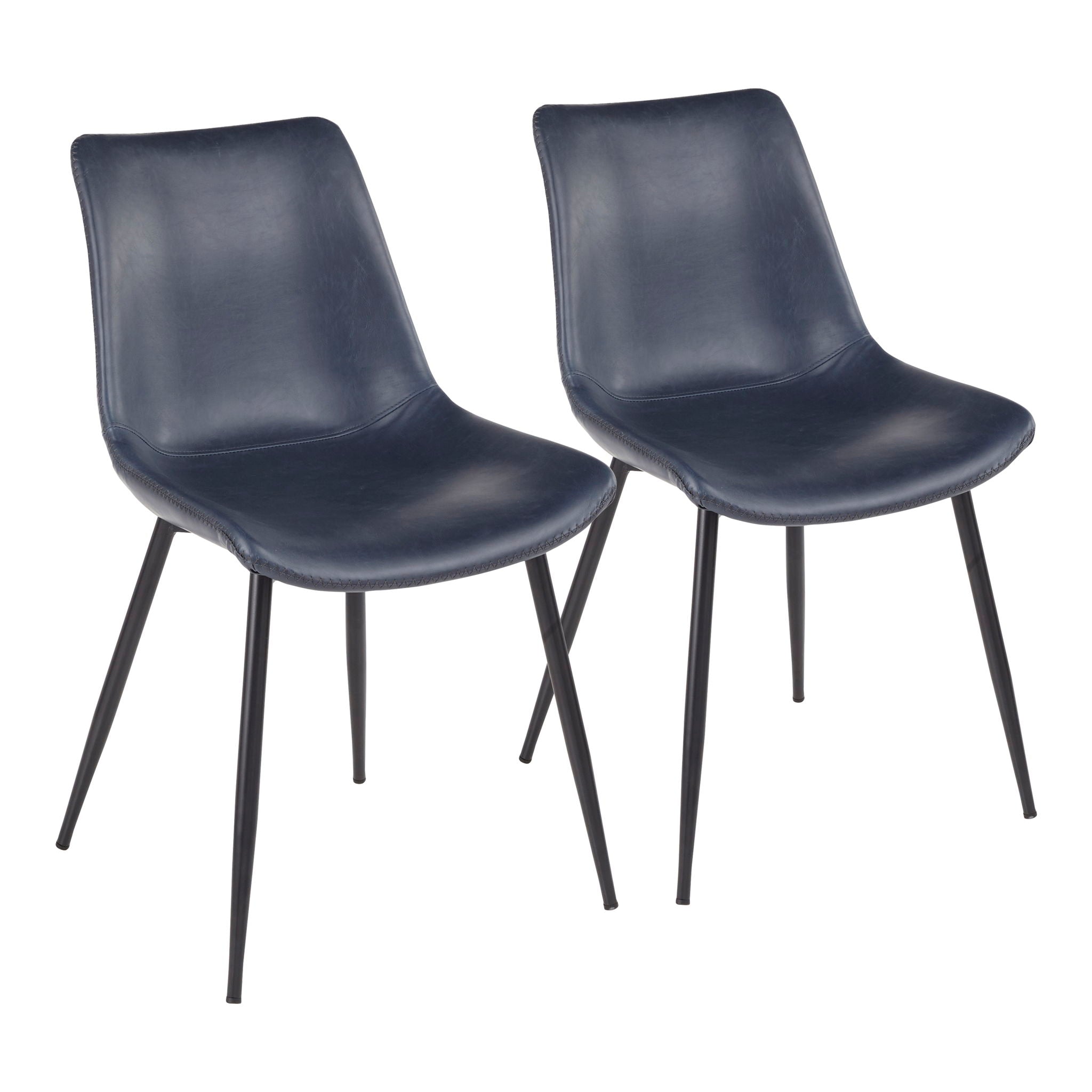 Durango - Industrial Dining Chair (Set of 2) - Black / Vintage Blue