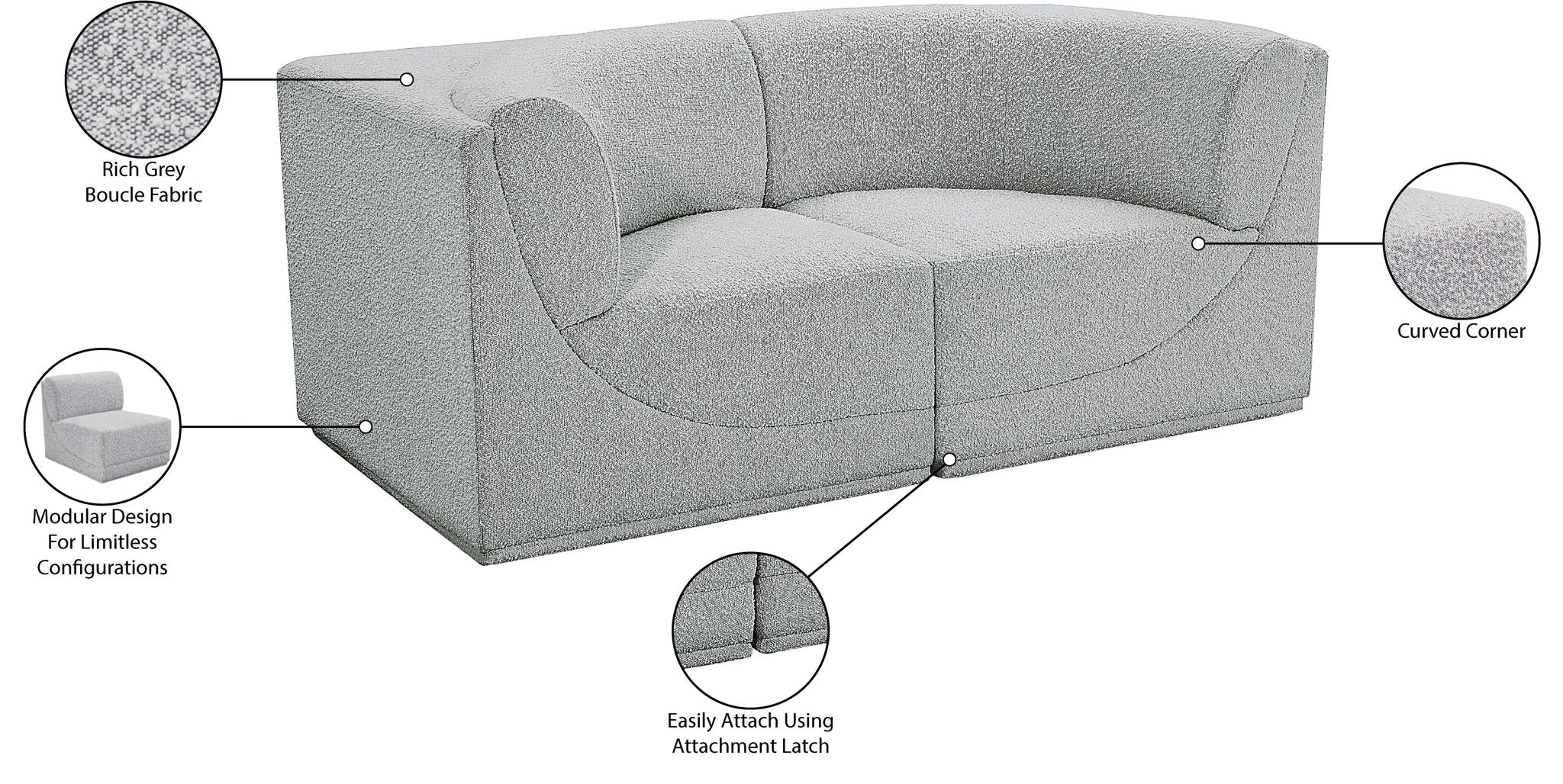 Ollie - 2 Seat Modular Sofa