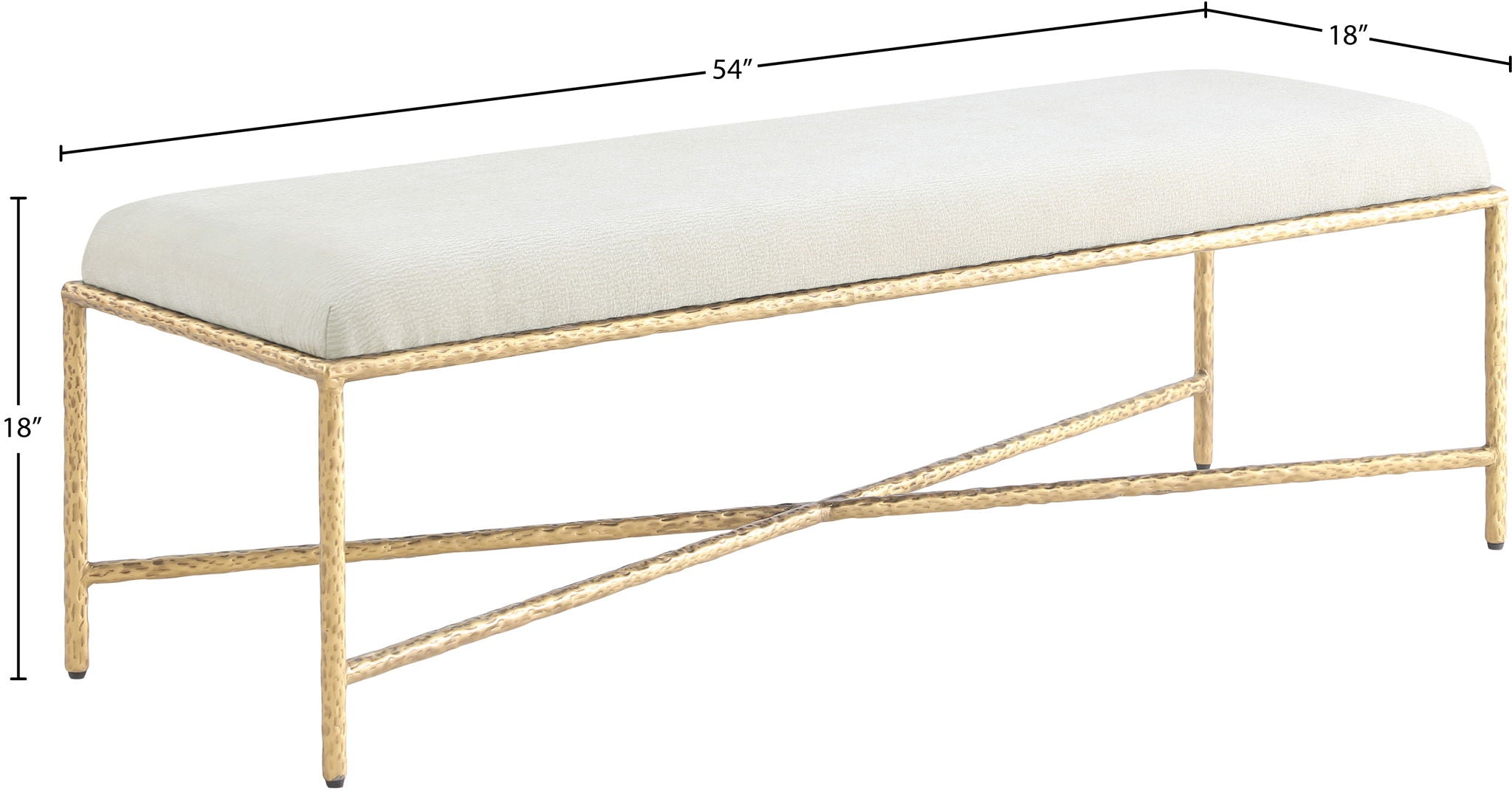Valley - Bench With Gold Frame
