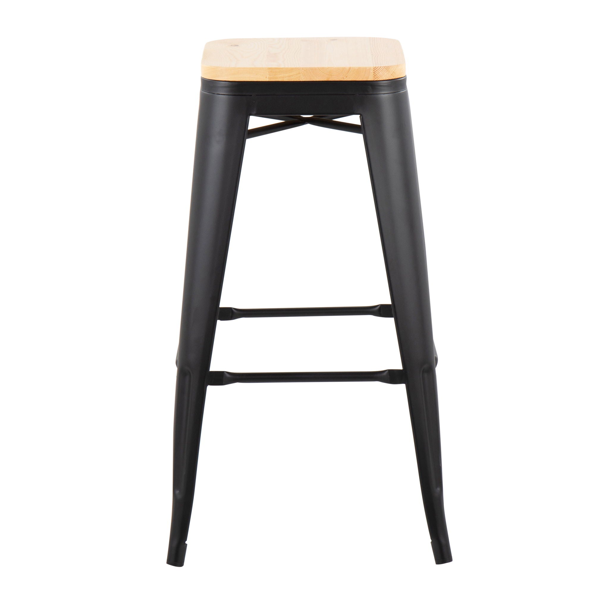 Oregon - Contemporary Barstool (Set of 2) - Black / Natural