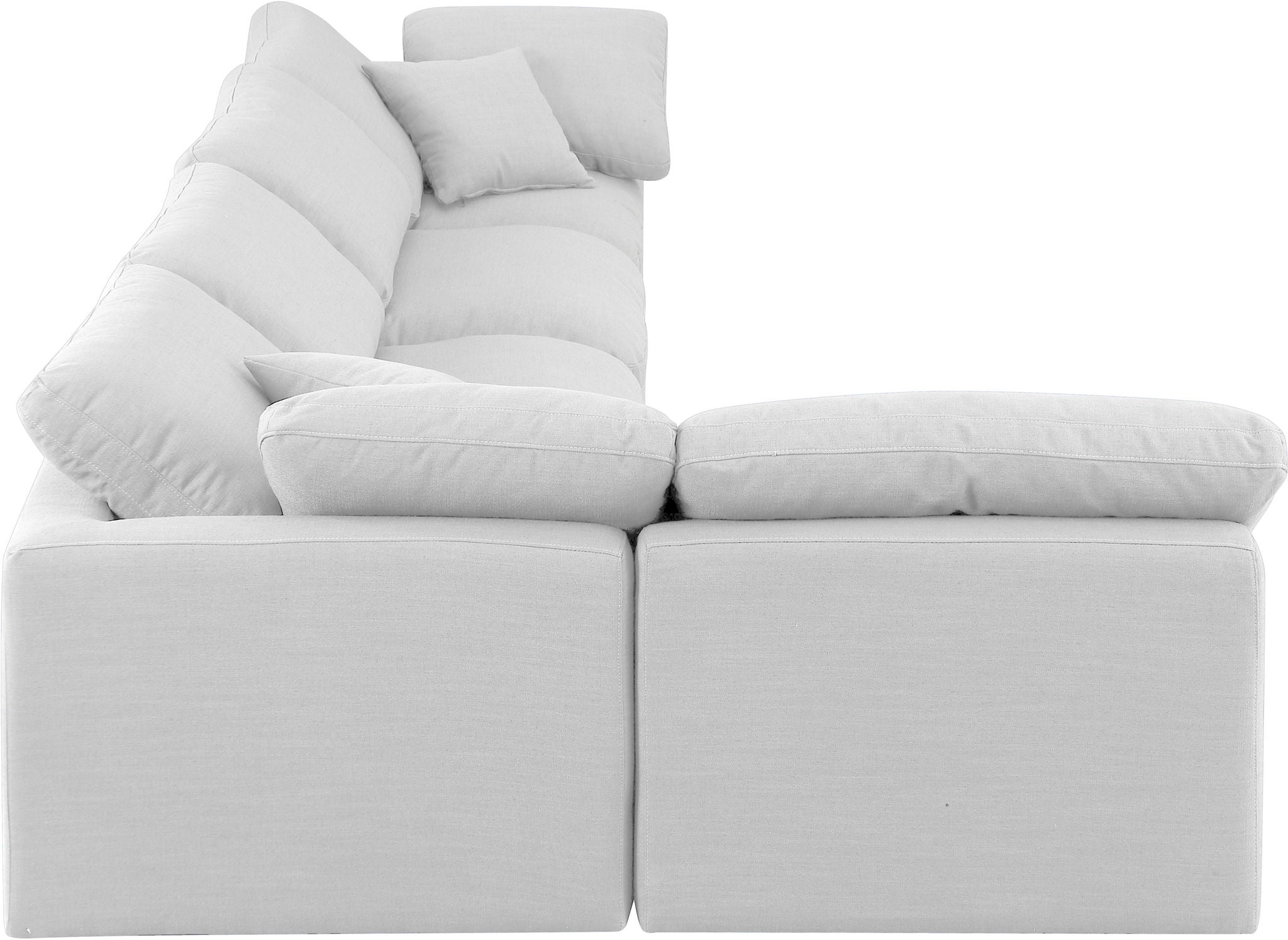 Indulge - Linen 5 Piece Modular Sectional - White