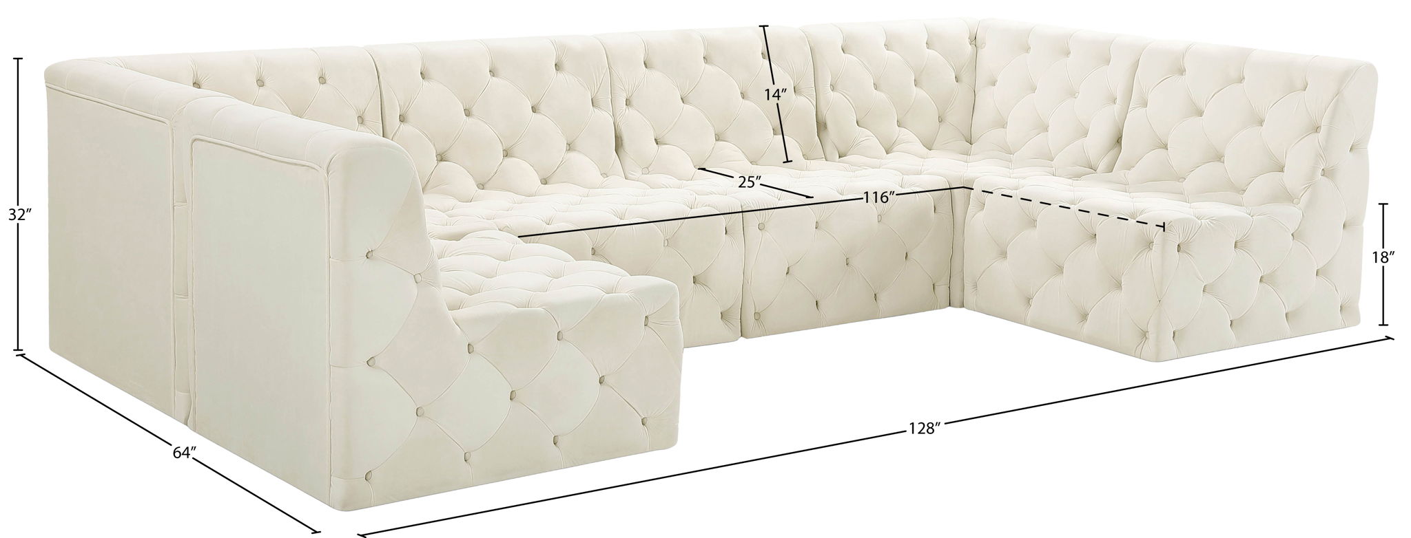 Tuft - 6 Piece Modular Sectional