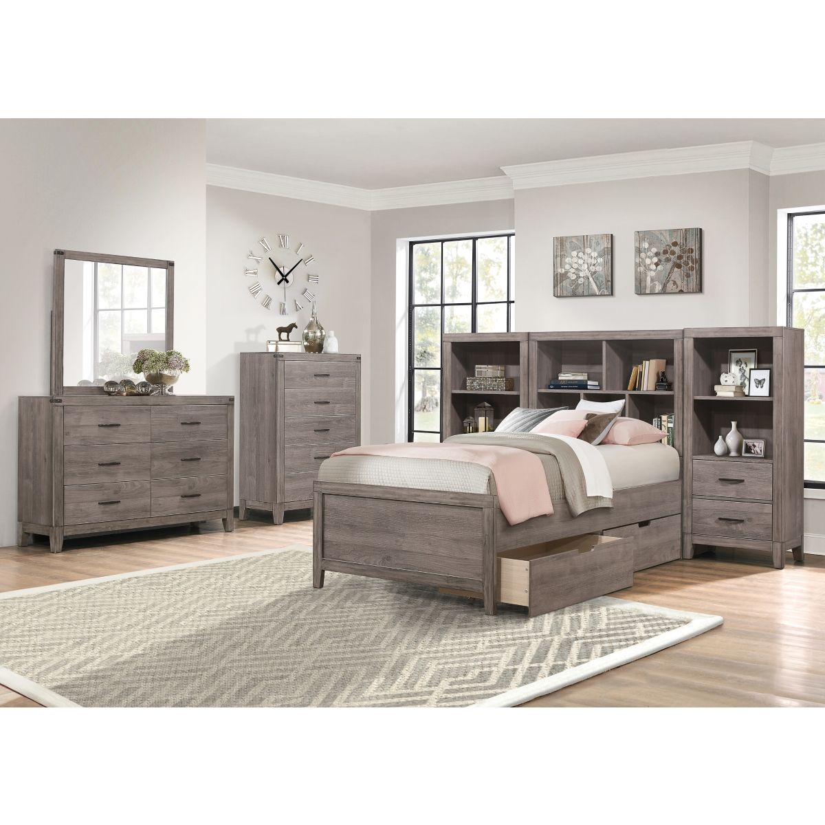 Woodrow - Pier/Tower Nightstand - Gray