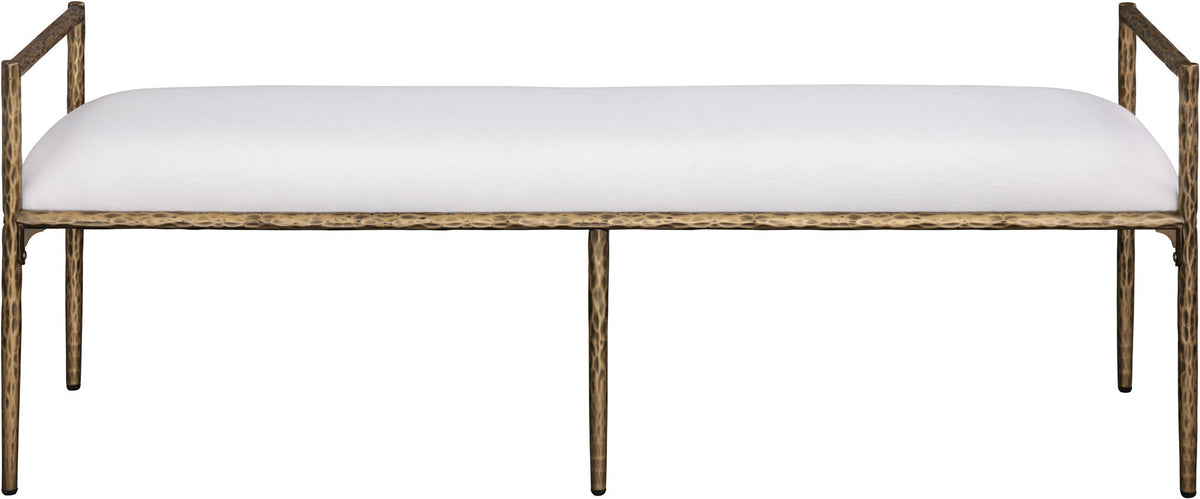 Axis - Linen Textured Cream Fabric Upholstered Bench