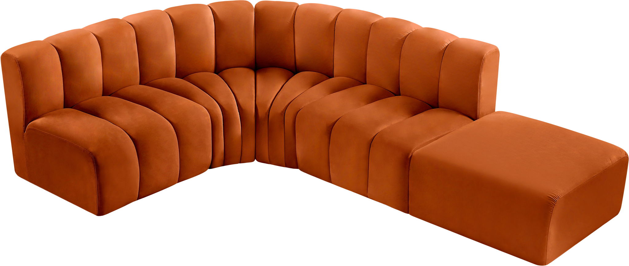Arc - Velvet 5 Piece Corner Modular Sofa