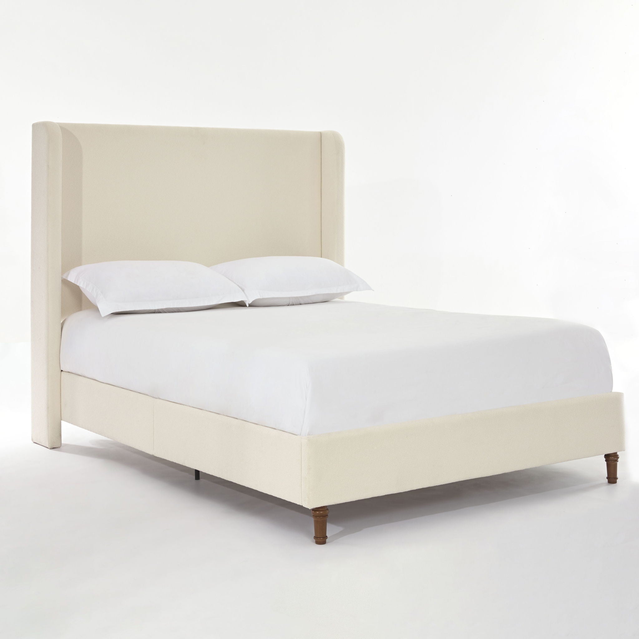 Harper - California King Size Tall Headboard Upholstered Bed - Ivory
