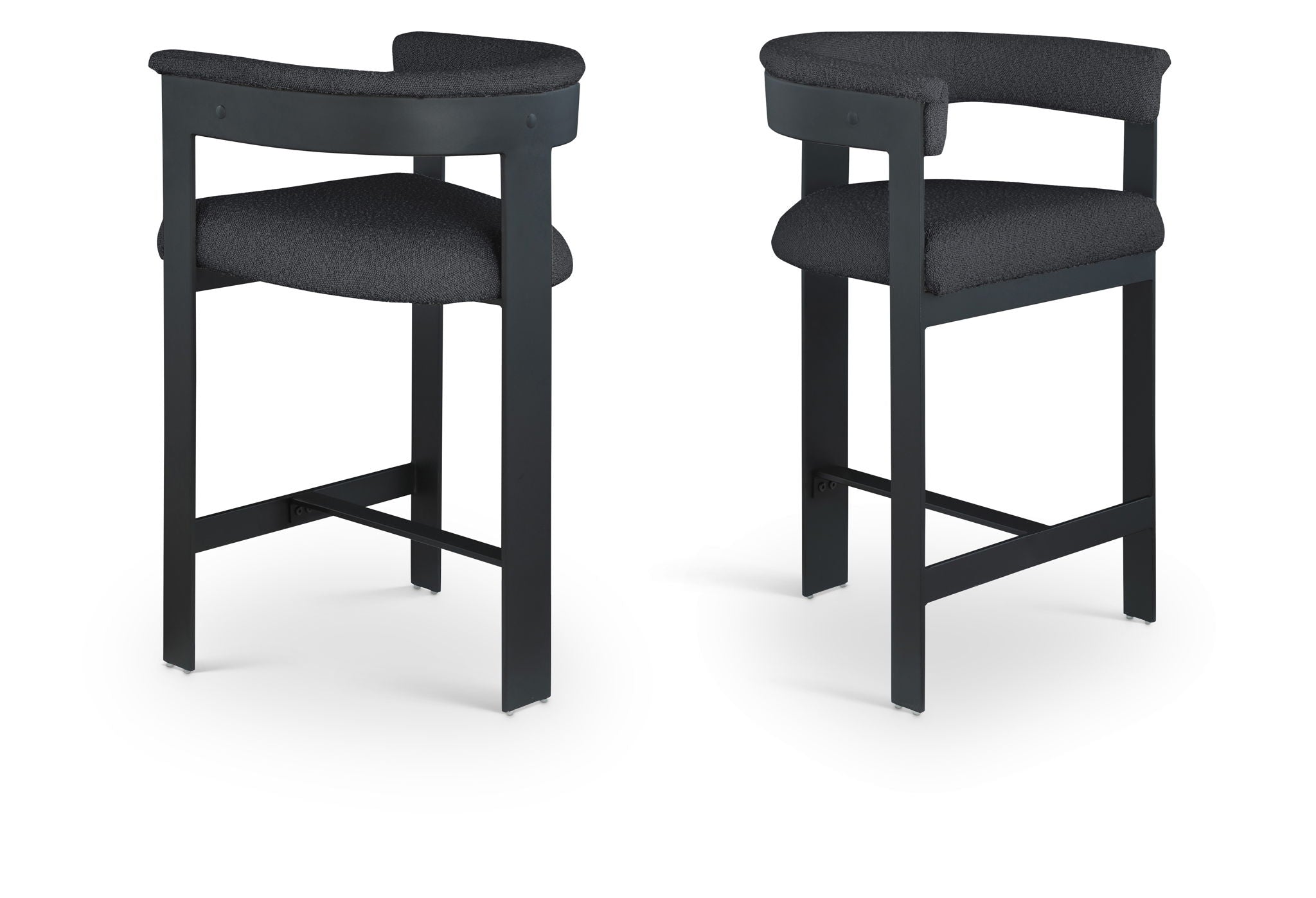 Romeo - Boucle Counter Stool With Black Base (Set of 2)