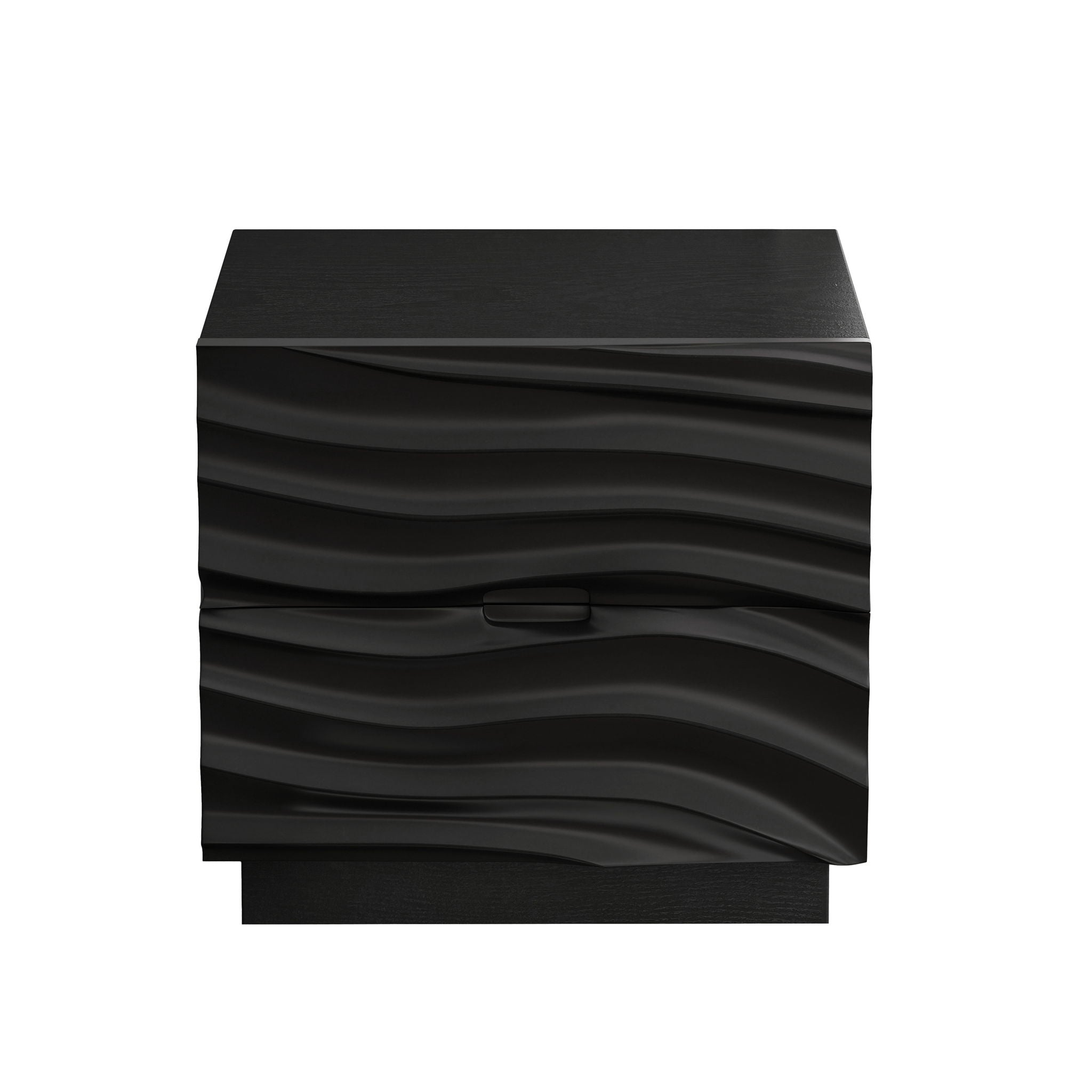 Nightstands, Bedside Table With 2 Drawers (Set of 2) - Black