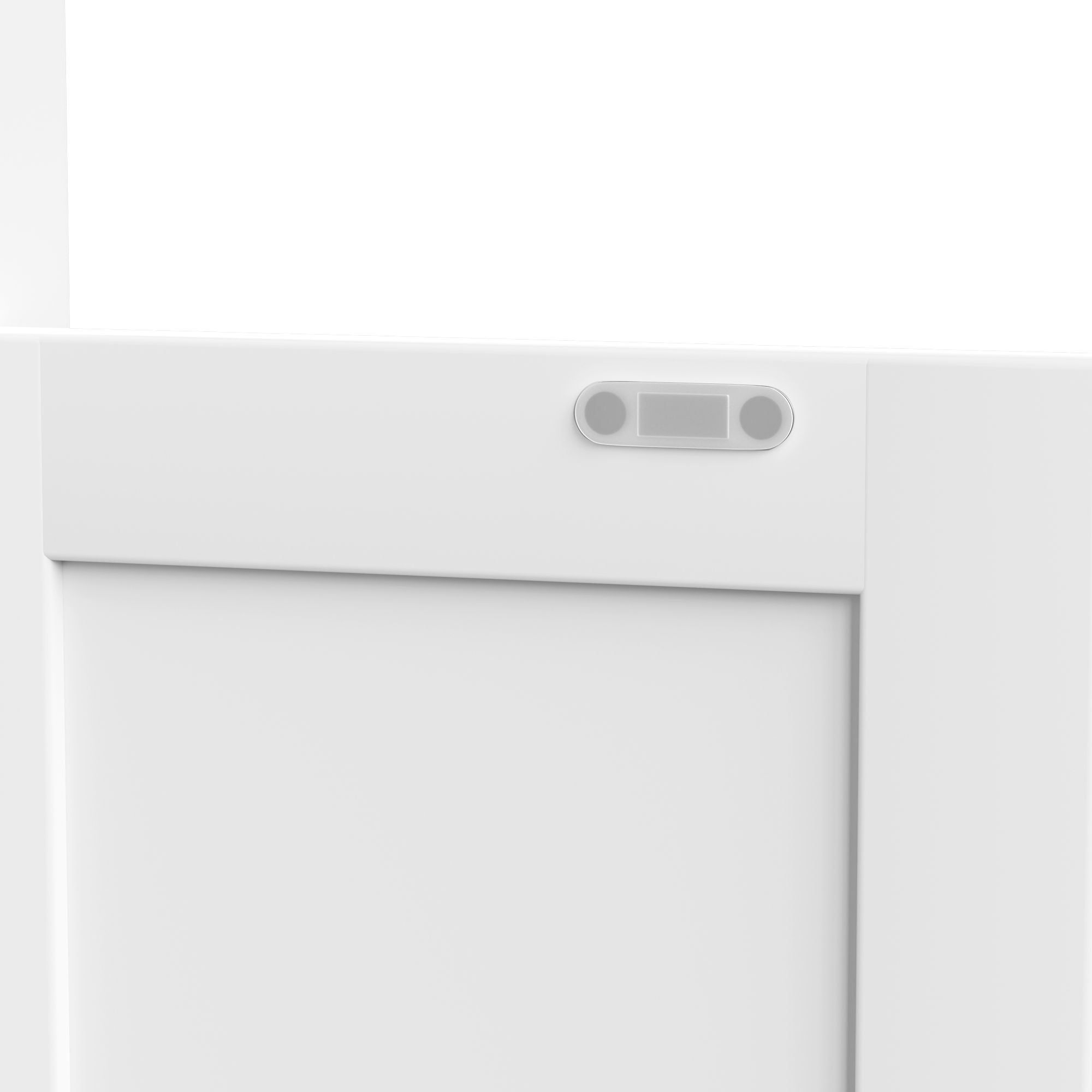 Bookcase Tall 5-Tier Adjustable Storage Shelf With Door Deep - White