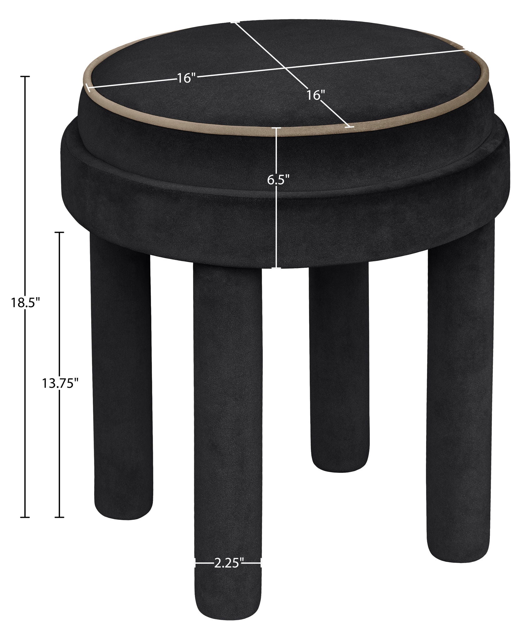 Velin - Velvet Ottoman / Stool
