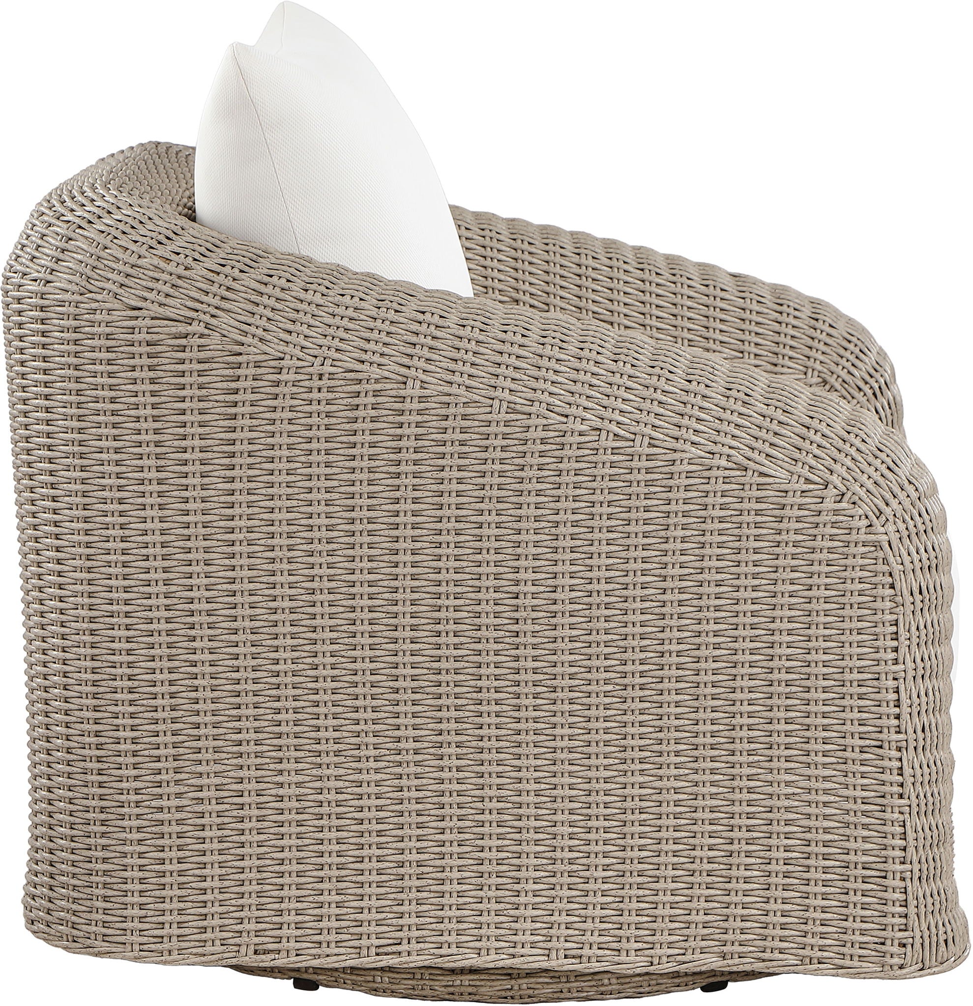 Seacrest - Olefin Water Resistant Fabric And Wicker Outdoor Patio Swivel Chair