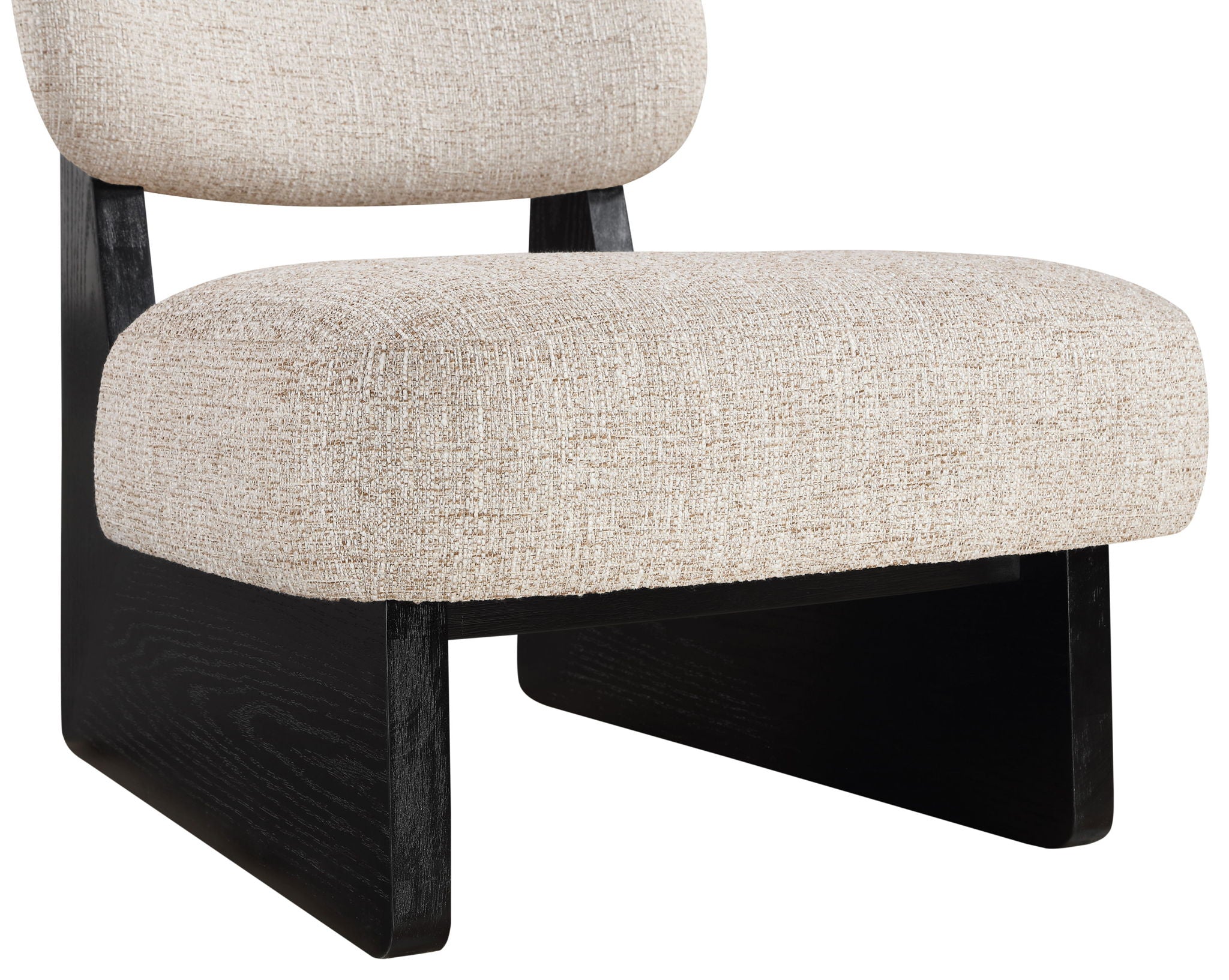 Vetra - Linen Textured Fabric Upholstered Accent Chair With Black Base