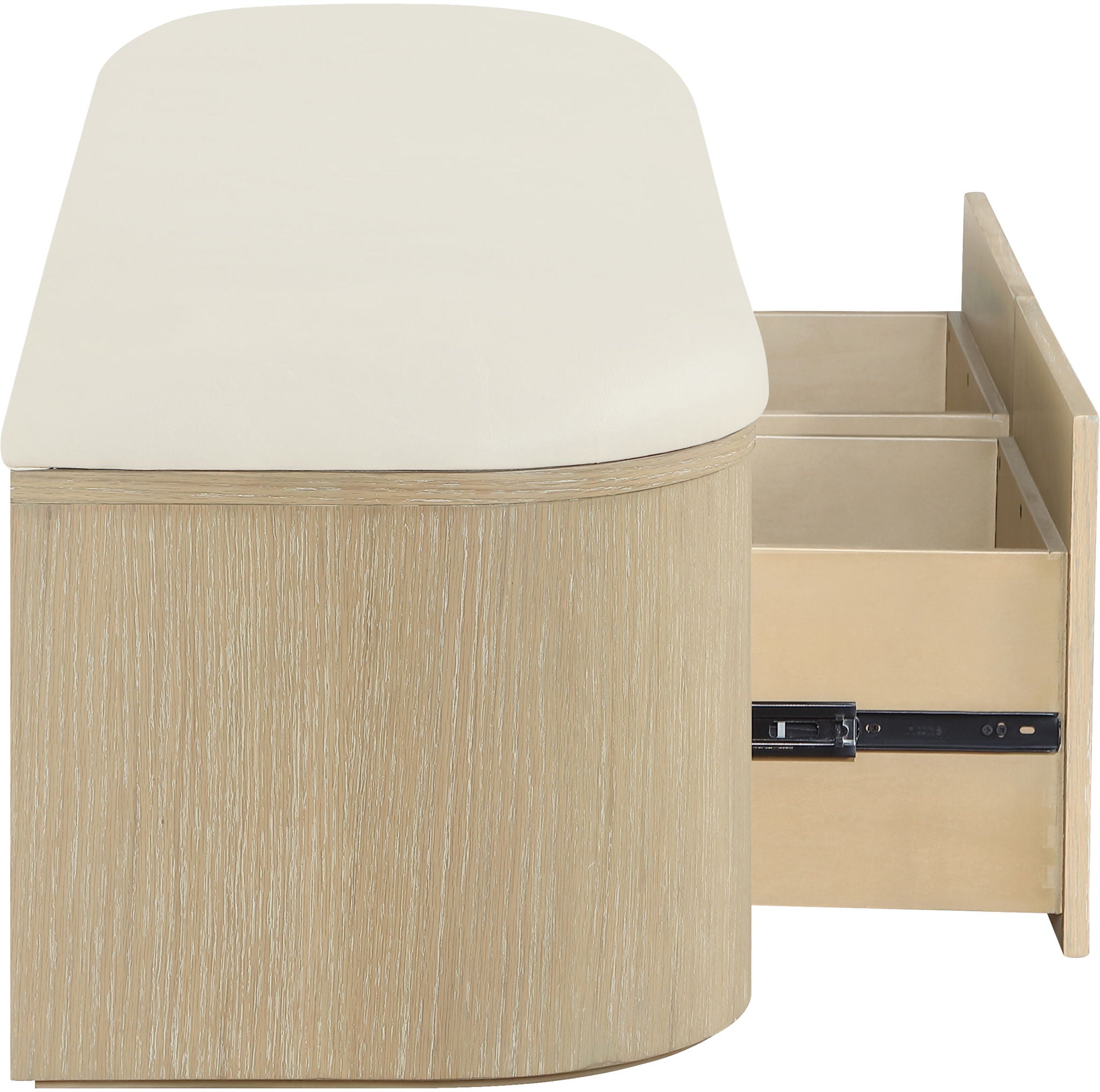 Velden - Upholstered Storage Bench With Stained Natural Base