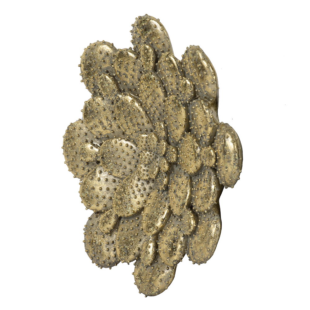 Resin Succulent Wall Plaque - Gold
