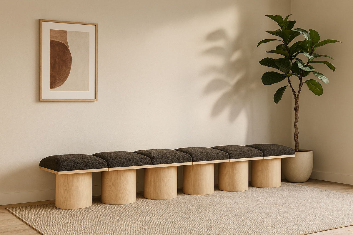 Pavilion - 6 Piece Modular Bench With Natural Base
