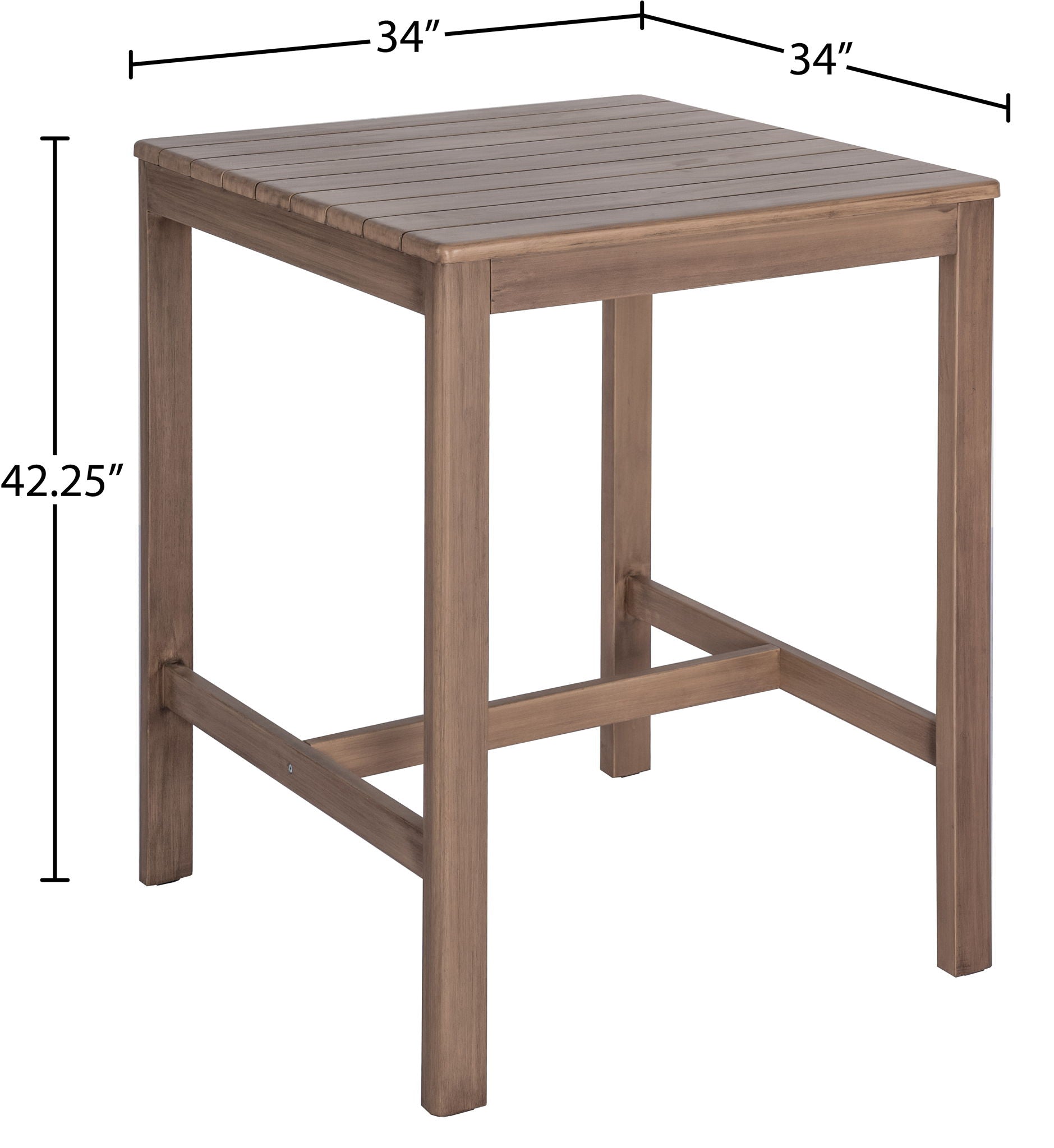 Newport - Acacia Wood Outdoor Patio Bar Table