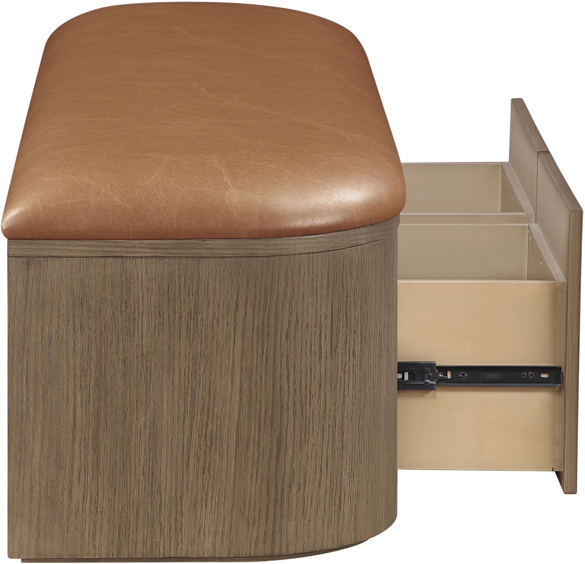 Velden - Upholstered Storage Bench With Stained Brown Base