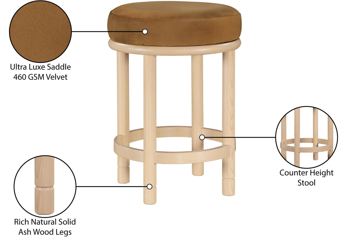 Monette - Counter Stool With Natural Base
