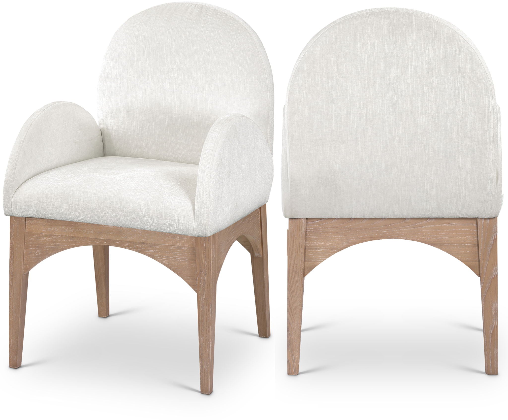 Waldorf - Chenille Dining Arm Chair With Natural Legs