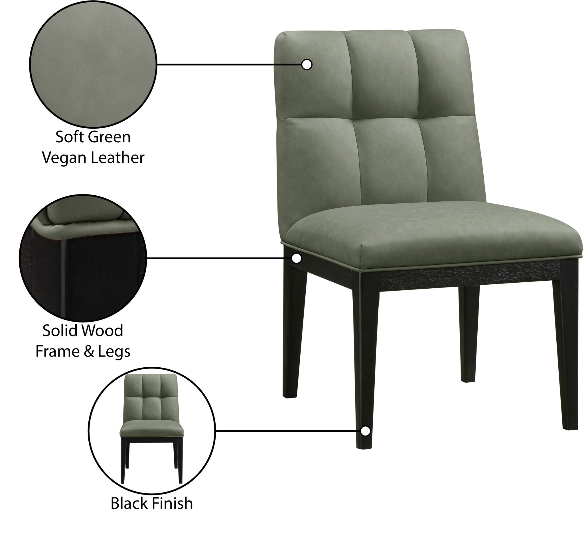 Adrian - Dining Side Chair (Set of 2) - Black Legs