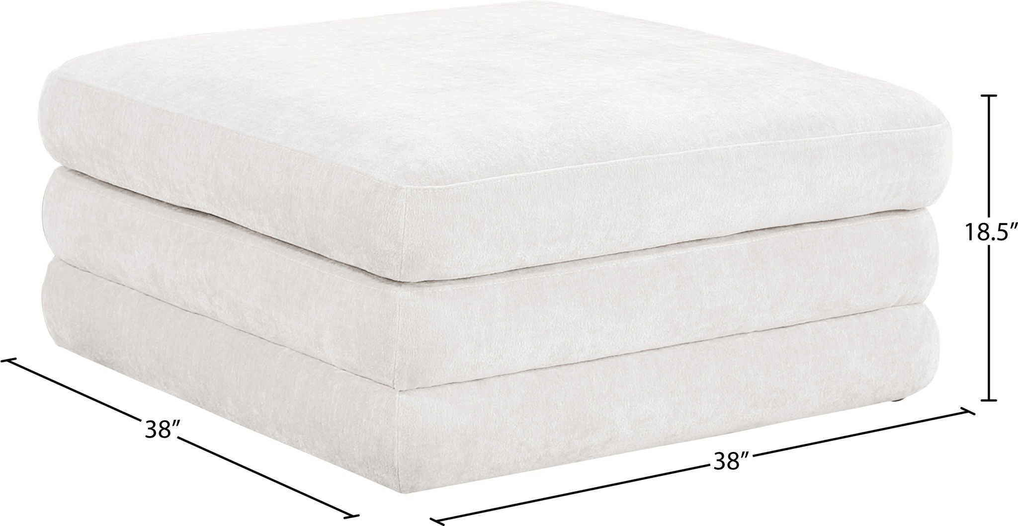 Stellar - Chenille Fabric Upholstered Modular Modular Ottoman