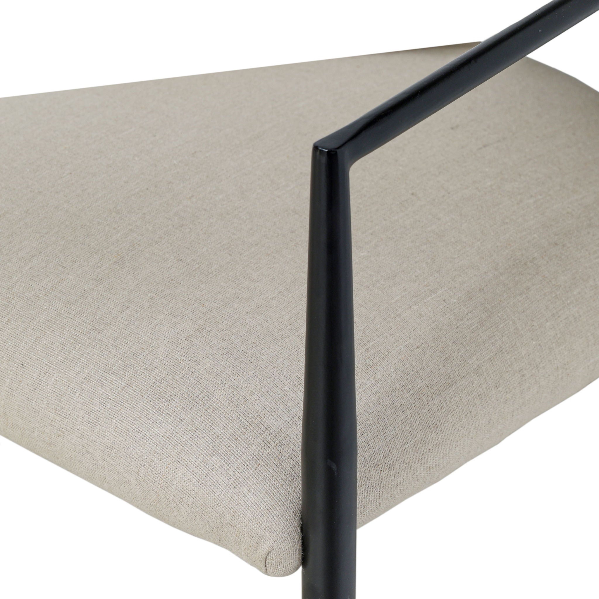 Forte - Linen Forged Iron Dining Chair - Cream
