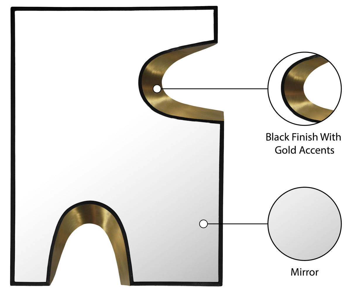 Soleil - Mirror With Gold Accent