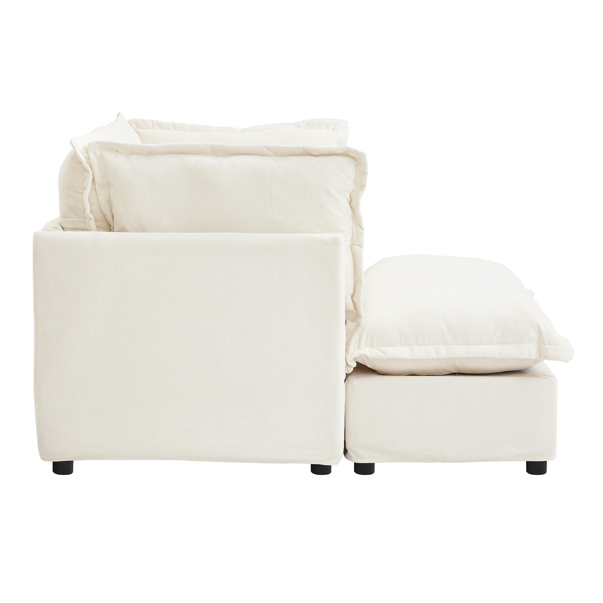 Modern Armchair Sofa With Movable Ottoman