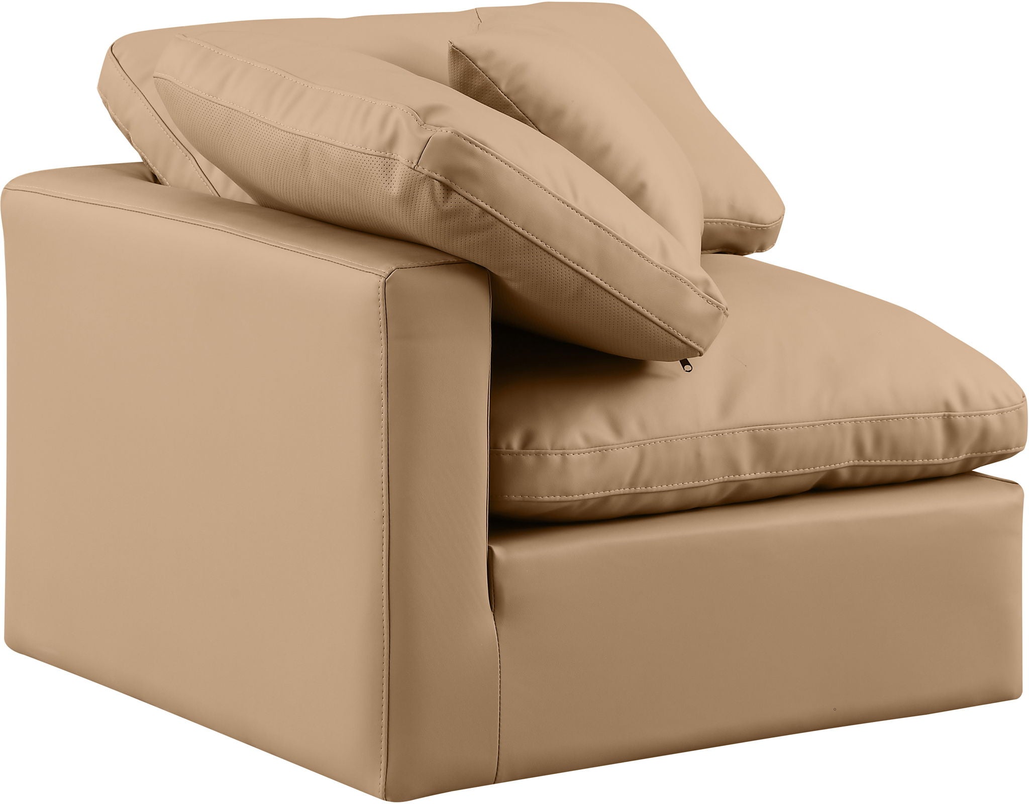 Indulge - Faux Leather Corner Chair - Tan