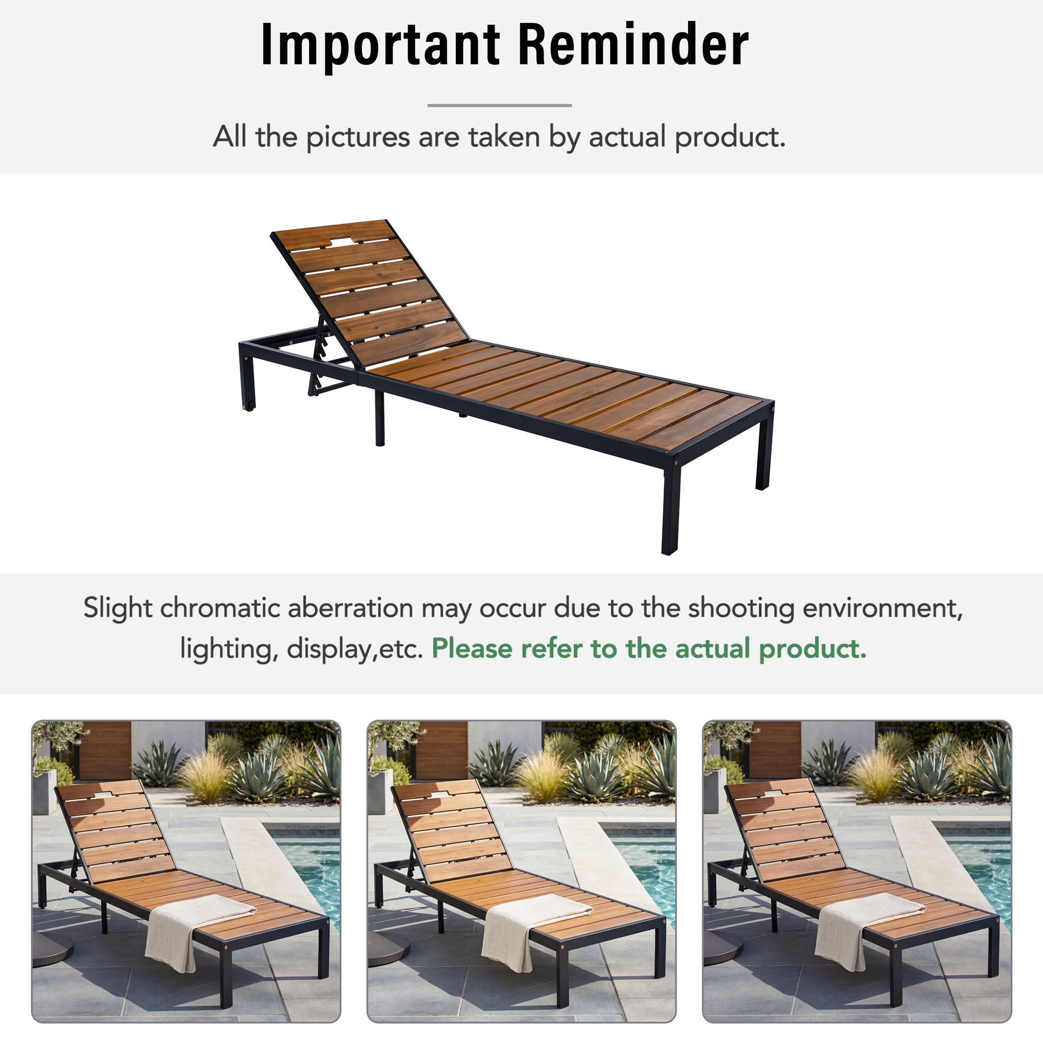 Outdoor Chaise With Adjustable Backrest