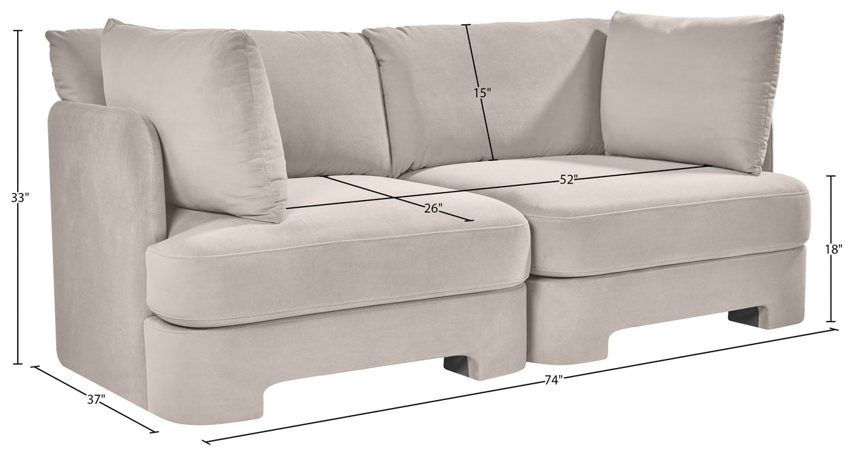 Hammond - Velvet Performance Fabric Upholstered 2 Piece Loveseat