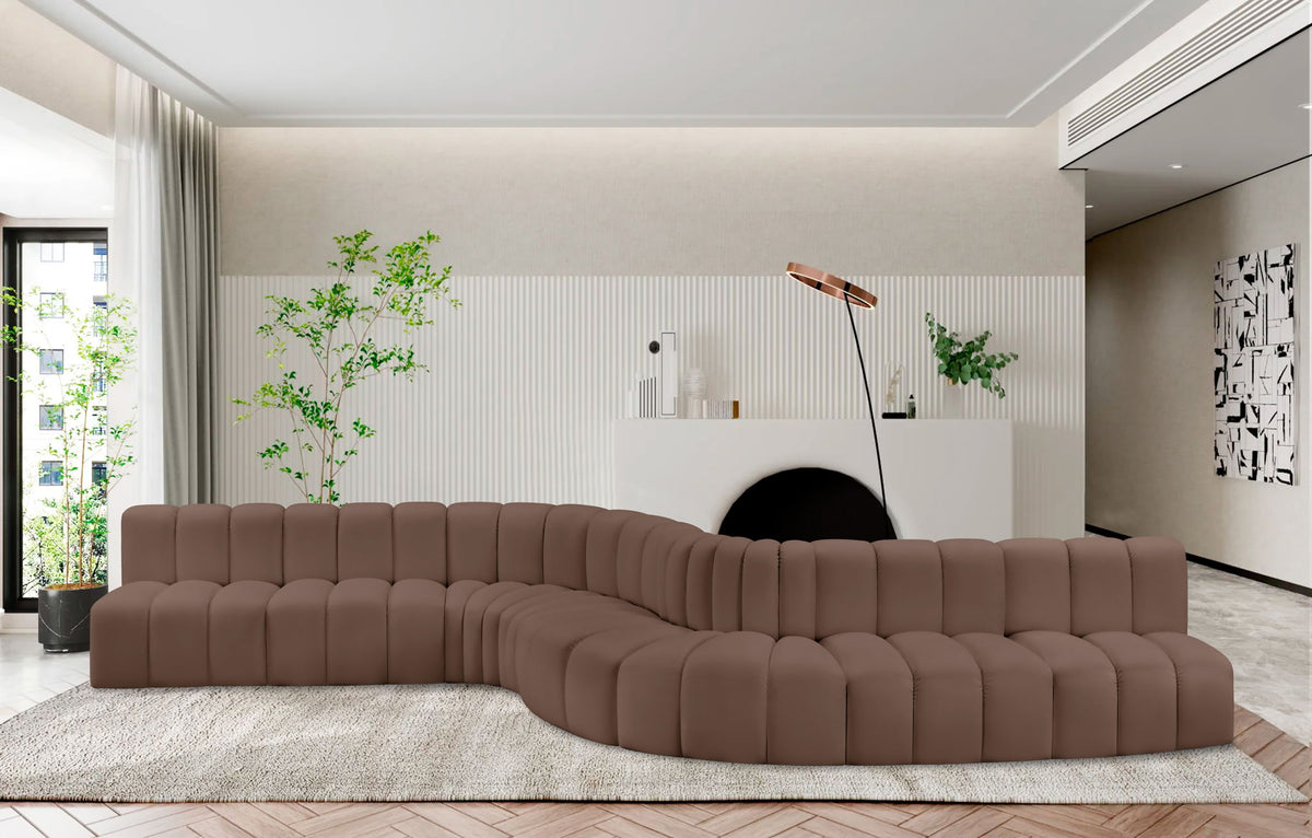 Arc - Faux Leather 8 Piece Curved Modular Sofa