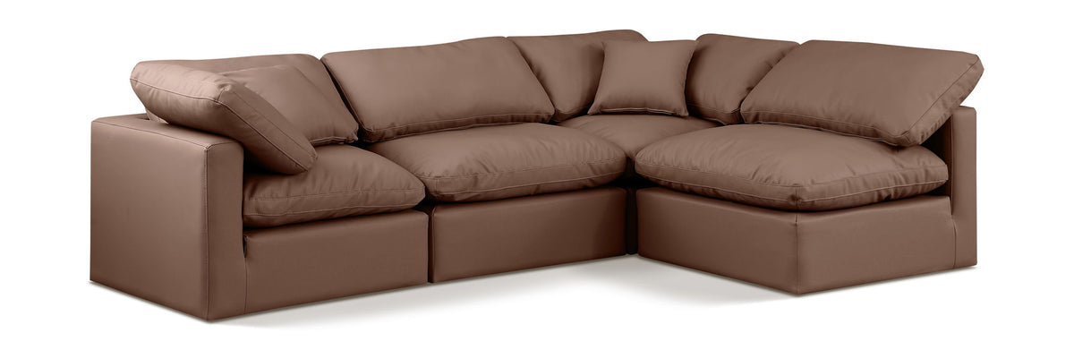 Indulge - Faux Leather 4 Piece Modular Sectional