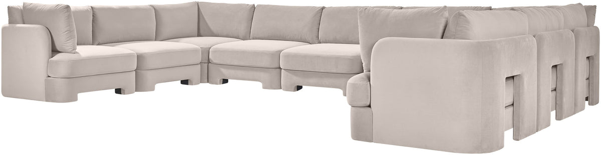 Hammond - Velvet Performance Fabric Upholstered 9 Piece Sectional