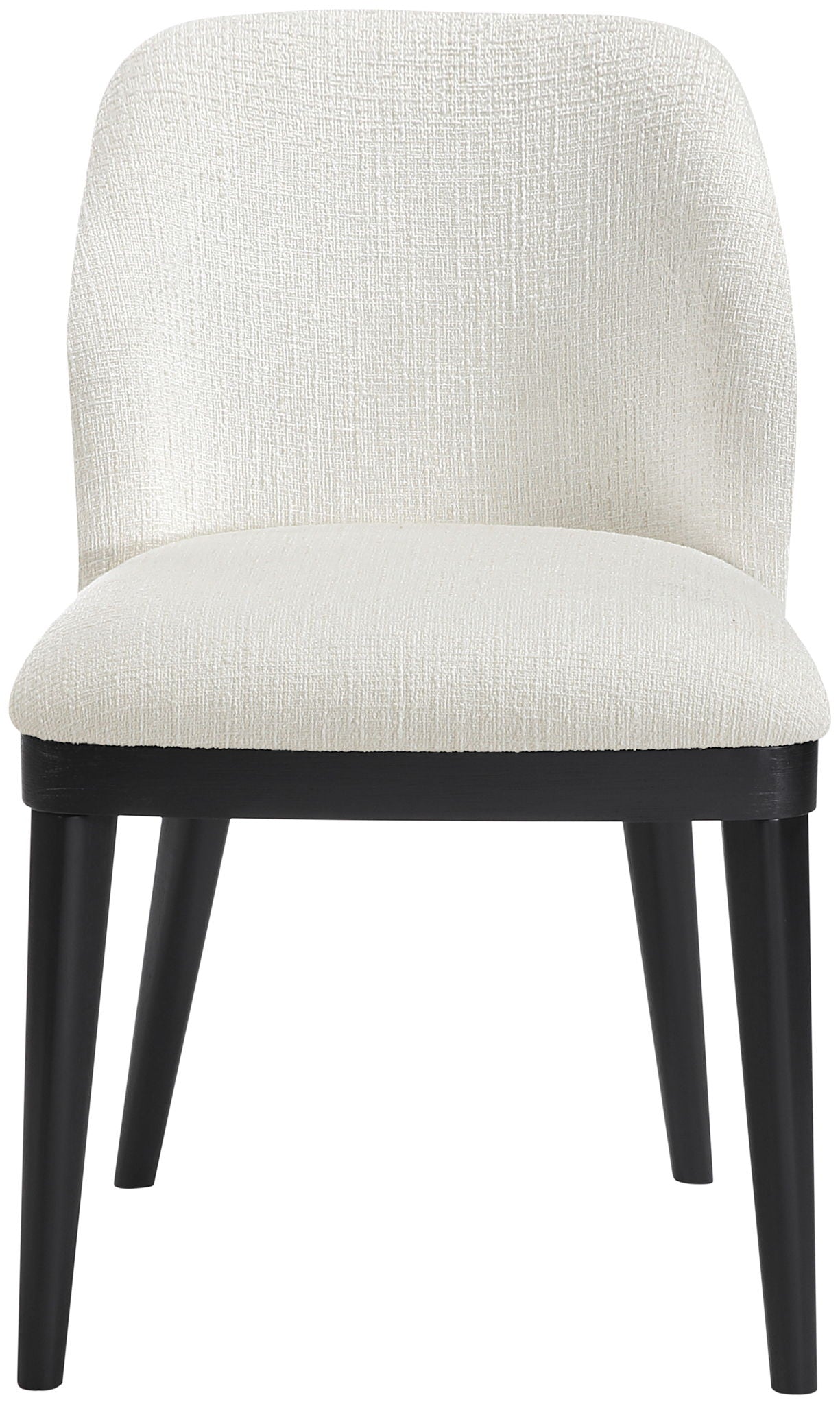 Valeo - Linen Textured Fabric Upholstered Dining Chair (Set of 2) - Painted Black Base
