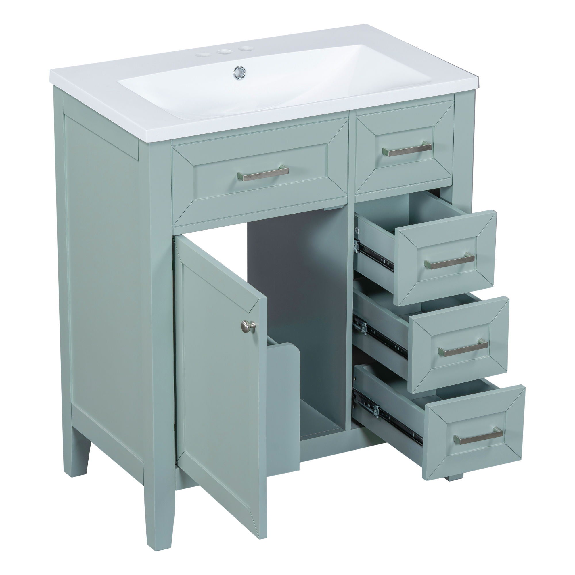 Modern Bathroom Vanity With Sink Combo, 3 Drawers
