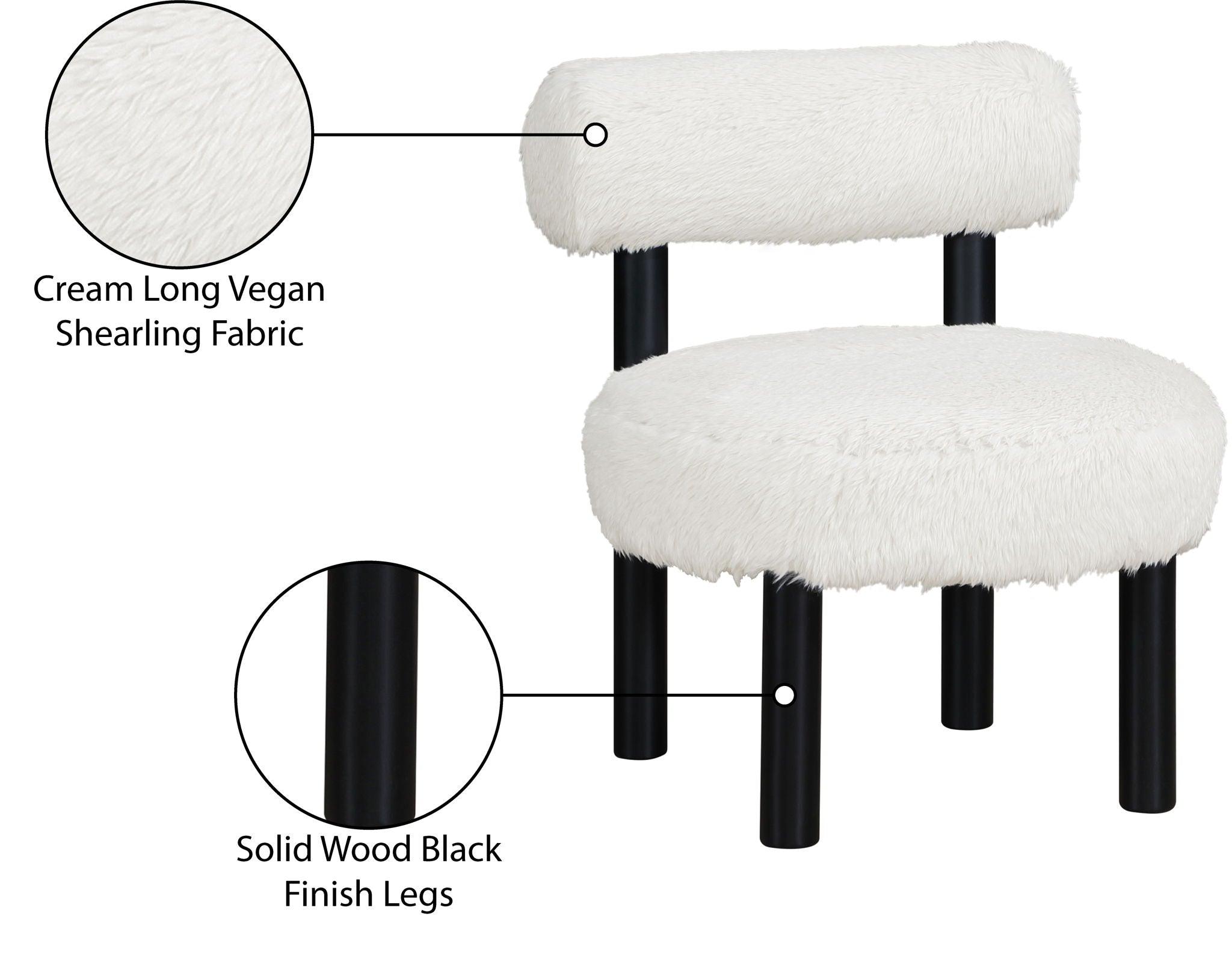 Ambre - Vegan Shearling Fabric Upholstered Accent Chair