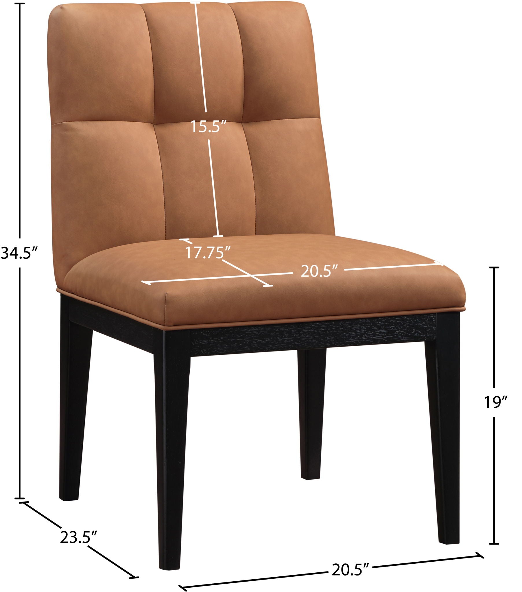 Adrian - Dining Side Chair (Set of 2) - Black Legs