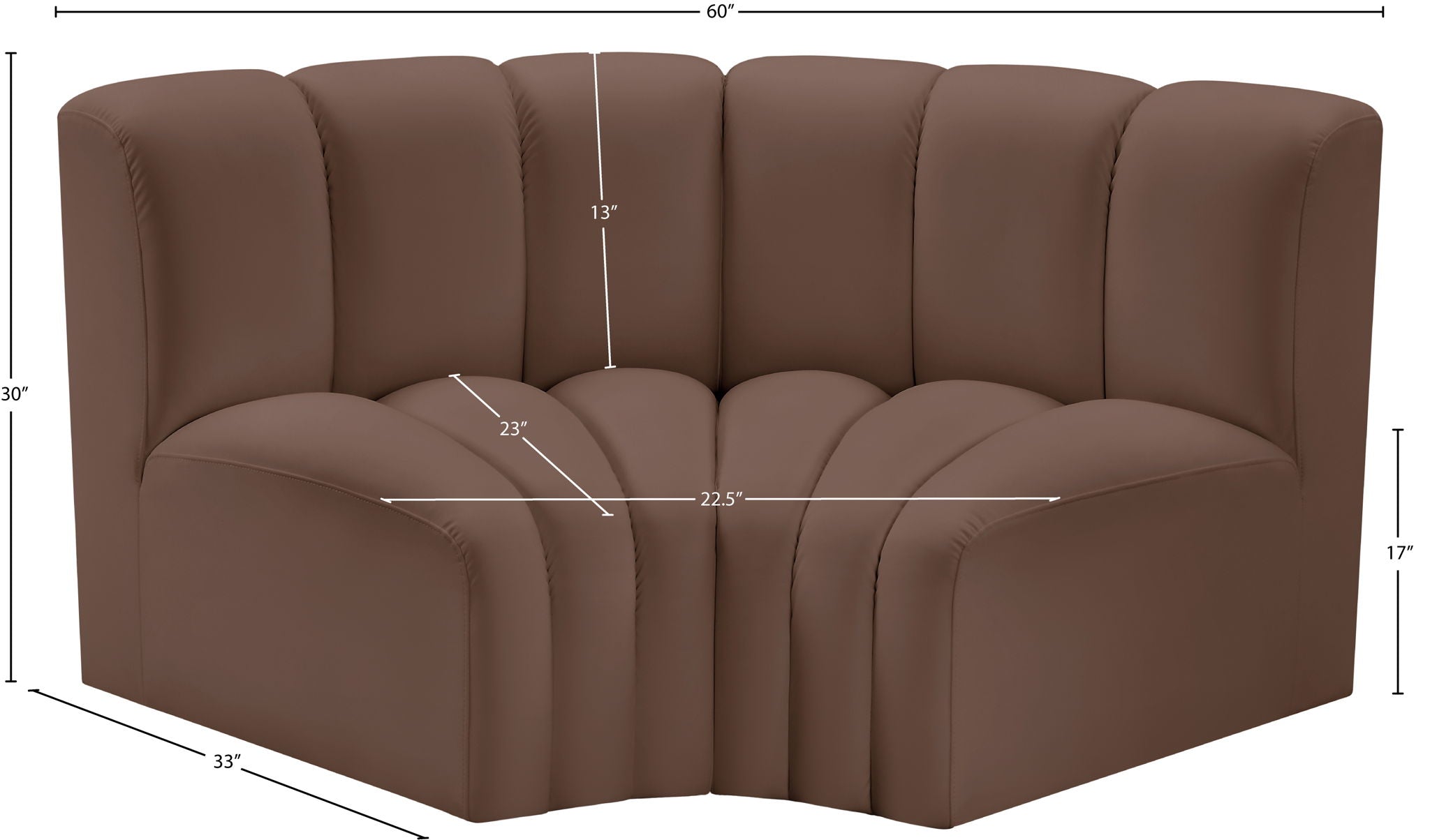 Arc - Faux Leather 2 Piece Modular Sofa