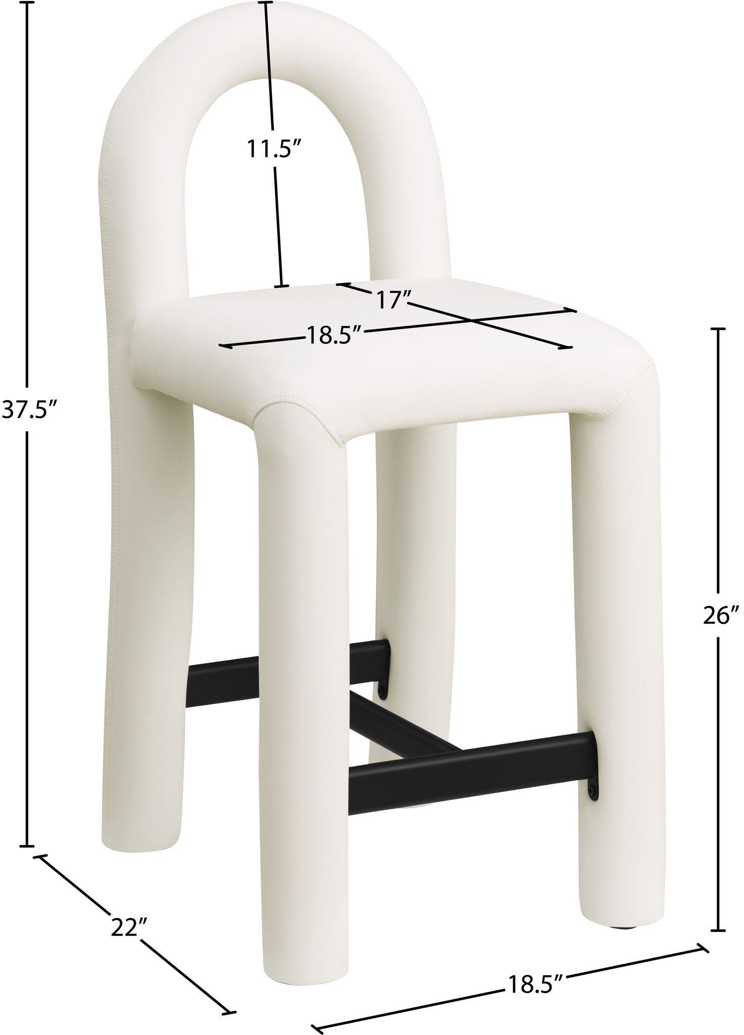 Amari - Faux Leather Stool