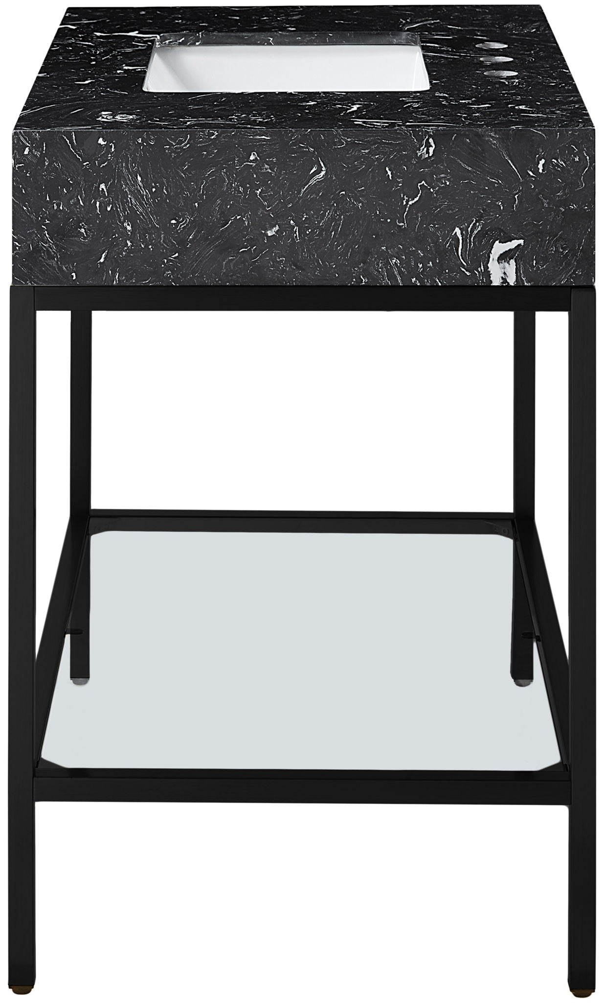 Marmo - Engineered Marble Bathroom Vanity With Black Base