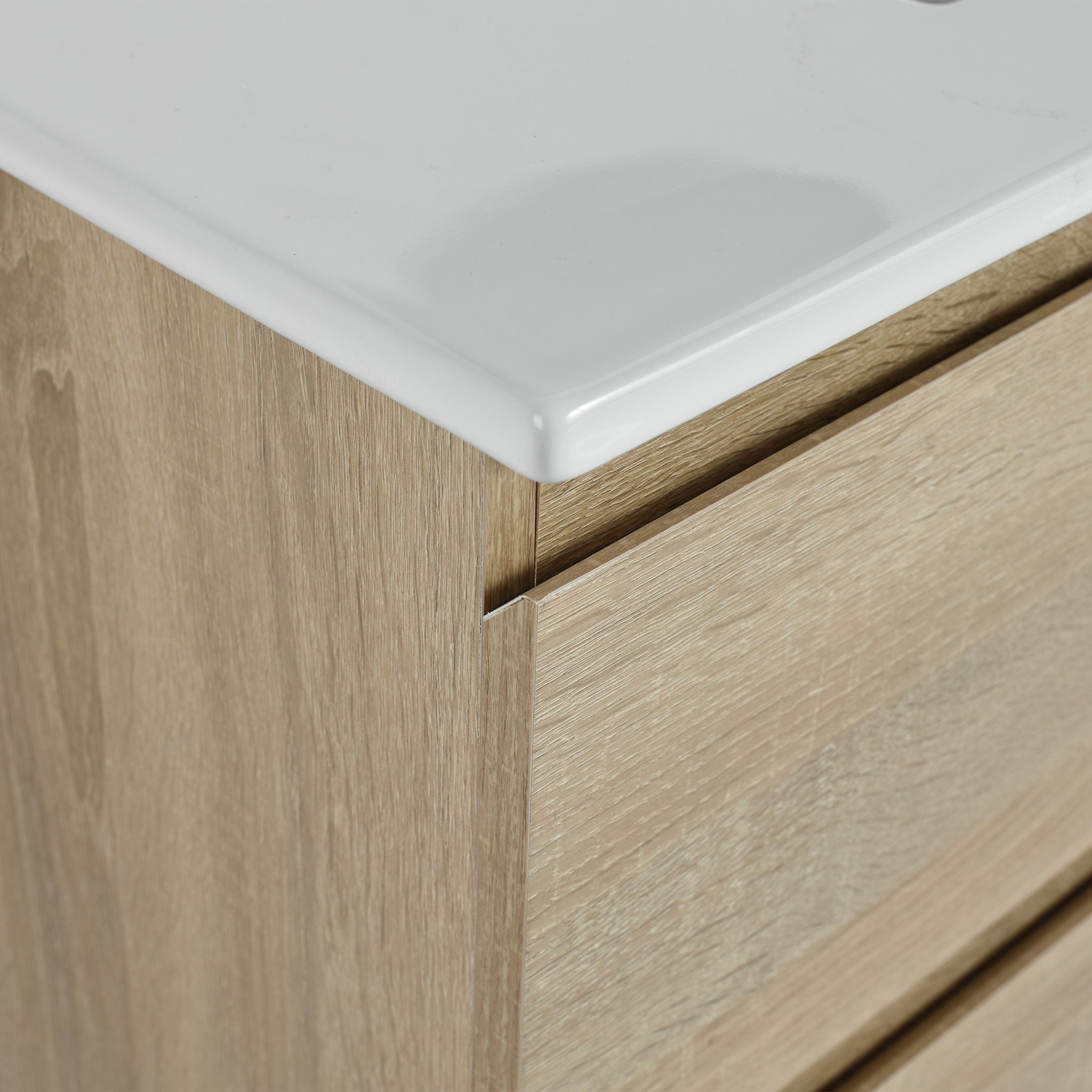 Wall Mounted Bathroom Vanity & Sink, 2 Soft Close Drawers