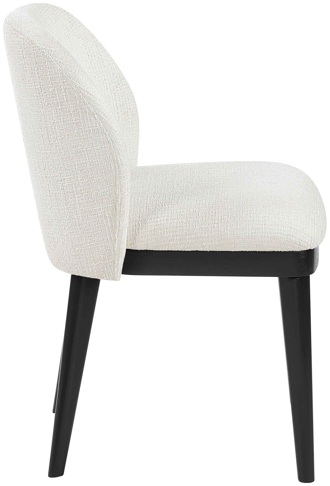 Valeo - Linen Textured Fabric Upholstered Dining Chair (Set of 2) - Painted Black Base