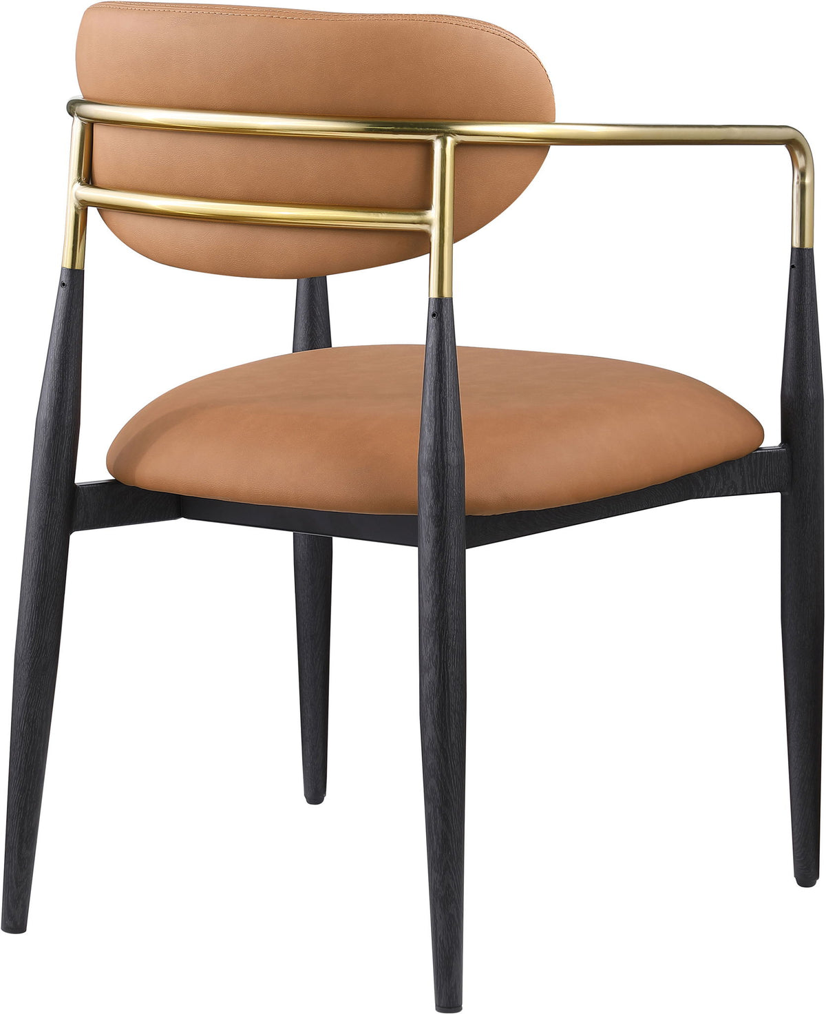 Ronda - Vegan Leather Upholstered Dining Arm Chair - Black Legs