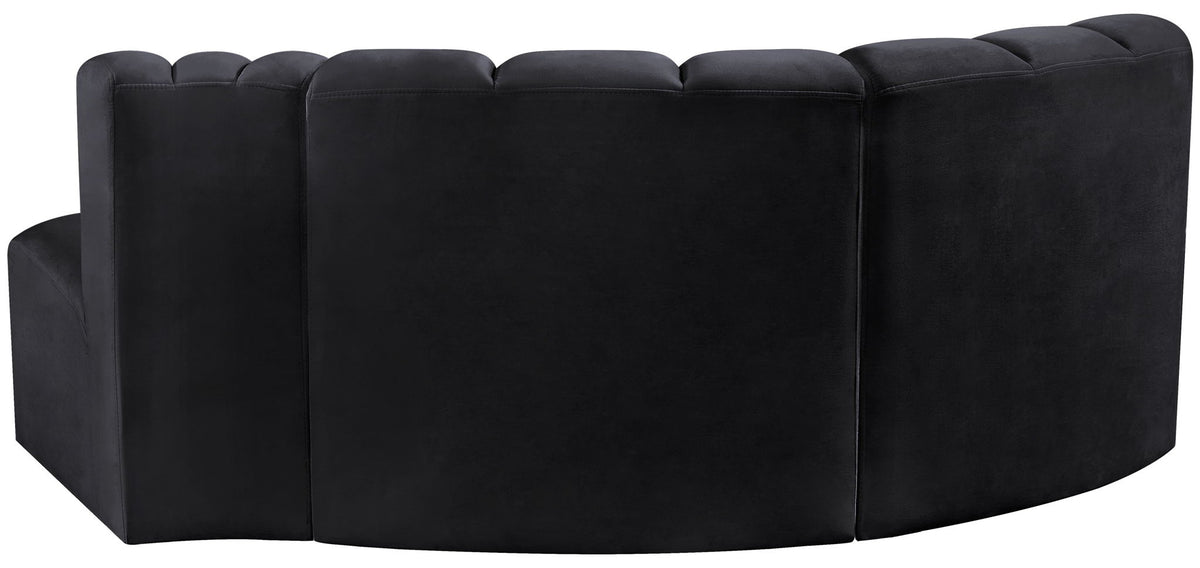 Arc - Velvet 3 Piece Modular L-Shaped Sofa