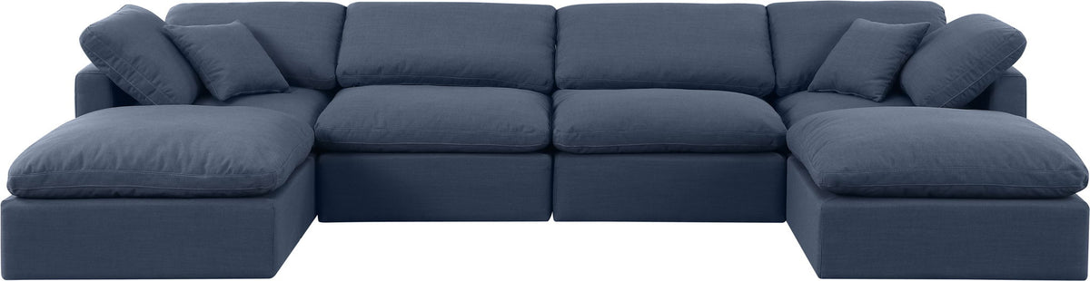 Indulge - Linen 6 Piece Modular Double Chaise Sectional