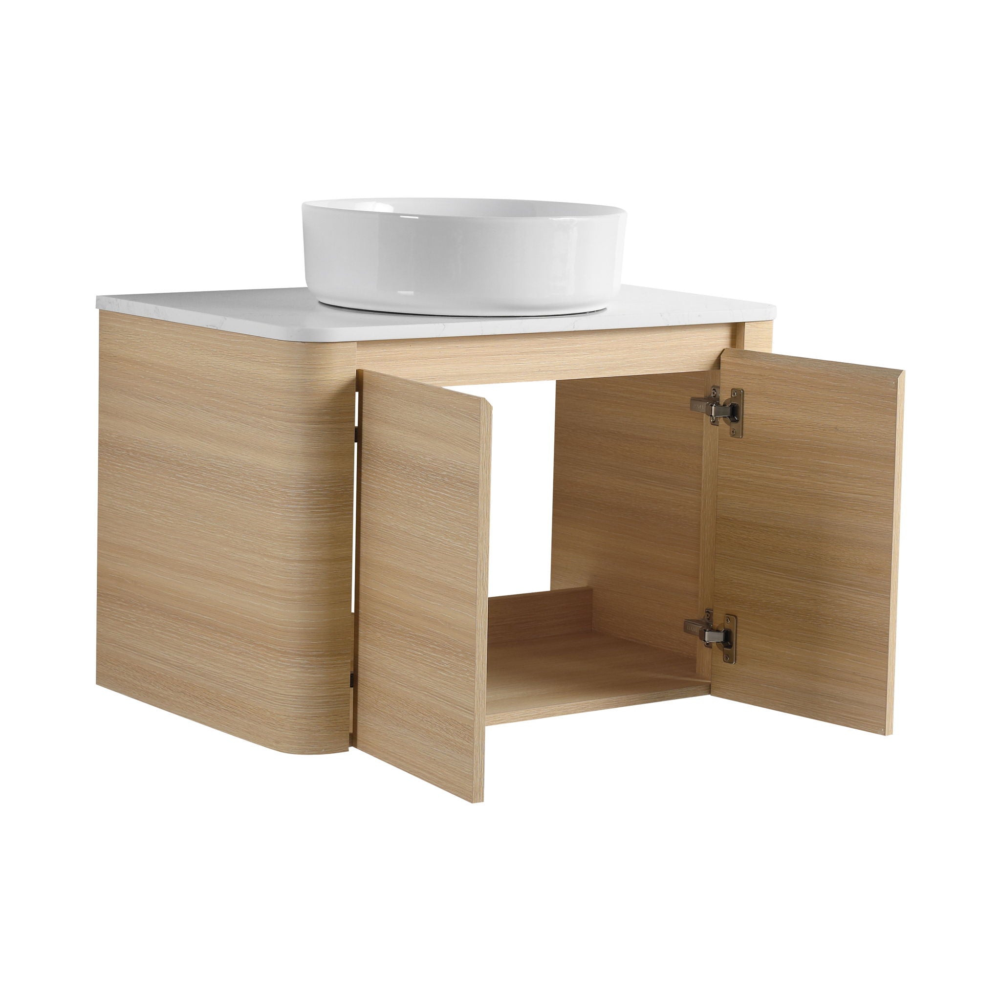 Mounted Bathroom Vanity With Art Sink & 2 Soft Close Doors